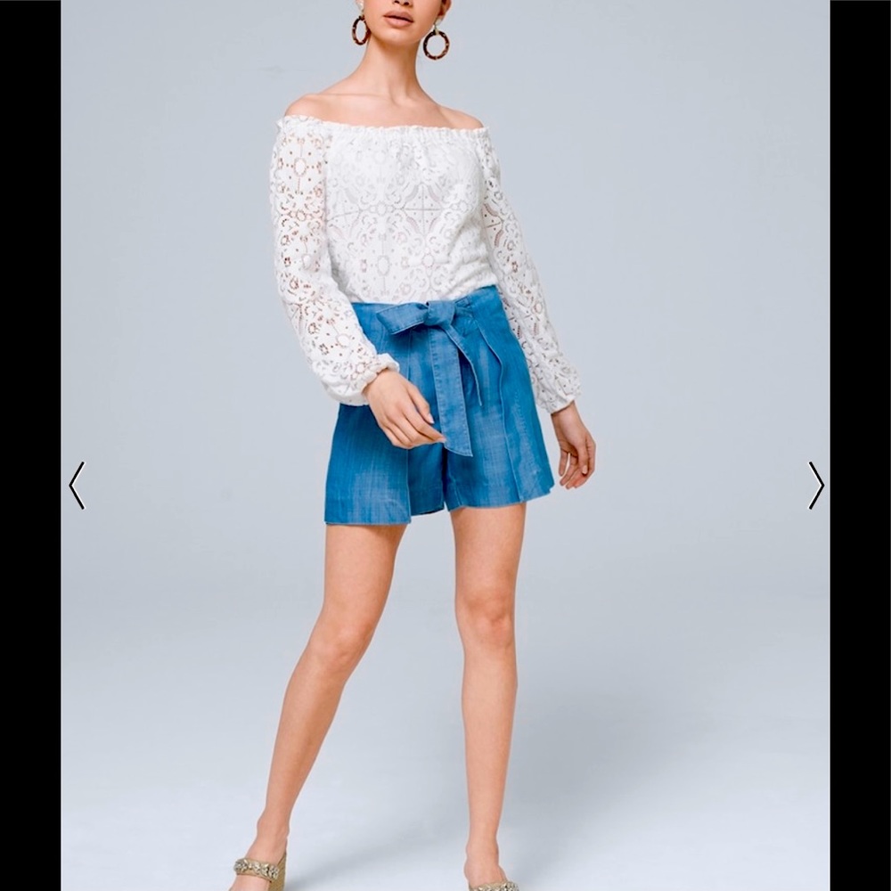 High-Rise Silky Soft Denim Wrap-Over Shorts